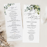 Dusty Blue Greenery Eucalyptus Wedding Programme Menu<br><div class="desc">Dit aanpasbare Ceremony Program is ontworpen om te coördineren met ons Boho Greenery bruiloft collectie en biedt waterverf-eucalyptustakken met een klastige serif lettertype en elegante calligrafische tekstafbeeldingen. Overeenkomende objecten beschikbaar.</div>