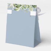 Dusty Blue Greenery Floral Heart Script Wedding Bedankdoosjes (Achterkant)