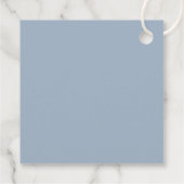 Dusty Blue Greenery Floral is een Baby shower Bedankjes Labels (Achterkant)