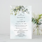 Dusty Blue Greenery Floral Rustic Wedding Programs (Staand voorkant)