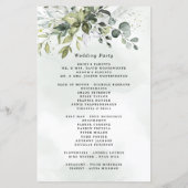 Dusty Blue Greenery Floral Rustic Wedding Programs (Achterkant)