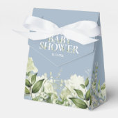 Dusty Blue Greenery Foliage Baby shower Favor Box Bedankdoosjes (Voorkant Zijde)