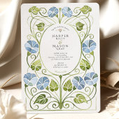 Dusty Blue Greenery Foliage Wedding Kaart