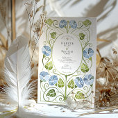 Dusty Blue Greenery Foliage Wedding Kaart