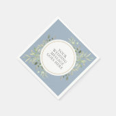 Dusty Blue Greenery Foliage Wedding Napkins Servet (Hoek)