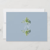 Dusty Blue Greenery Foto Eerste Heilige Communie Bedankkaart (Achterkant)