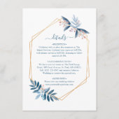 Dusty Blue Greenery Geometric Wedding Details Informatiekaartje (Voorkant)