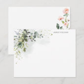 Dusty Blue Greenery Gepersonaliseerde briefpapier Notitiekaartje (Voorkant / Achterkant)