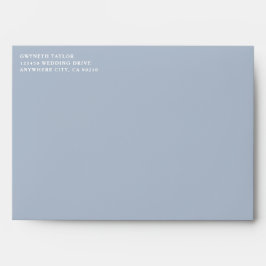 Dusty Blue Greenery Gold Geometric Rustic Wedding Envelop