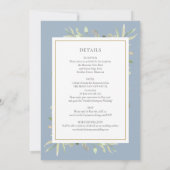 Dusty Blue Greenery Gold Lijst in één keer Kaart (Achterkant)