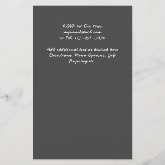 Dusty Blue Greenery Leafy Budget Wedding Invite (Achterkant)