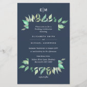 Dusty Blue Greenery Leafy Budget Wedding Invite A9 (Voorkant)