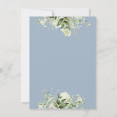 Dusty Blue Greenery Letter Baby shower Gedicht Bedankkaart (Achterkant)