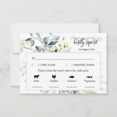 Dusty Blue Greenery Response Kaart 4 maaltijdkeuze (Voorkant)