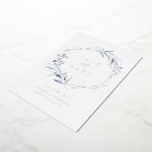 Dusty Blue Greenery Silver Geometric Save the date Folie Uitnodiging (Gedraaid)