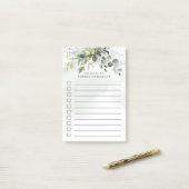 Dusty Blue Greenery Succulent Elegant om lijst te Post-it® Notes (Op bureau)