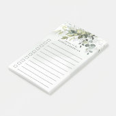 Dusty Blue Greenery Succulent Elegant om lijst te Post-it® Notes (Schuin)