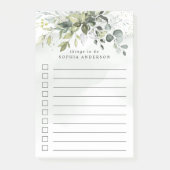 Dusty Blue Greenery Succulent Elegant om lijst te Post-it® Notes (Voorkant)