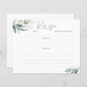 Dusty Blue Greenery Vrijgezellenfeest Recipcard (Voorkant / Achterkant)