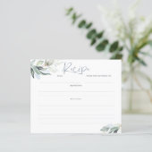 Dusty Blue Greenery Vrijgezellenfeest Recipcard (Staand voorkant)