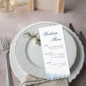 Dusty Blue Greenery Wedding Menu