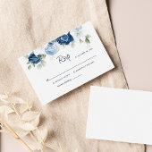 Dusty Blue Greenery Wedding RSVP Informatiekaartje