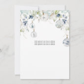 Dusty blue greenery wintersneeuw kerstfoto (Achterkant)