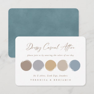 Dusty Blue, Grey, Beige Weddenschap Color Palette  RSVP Kaartje