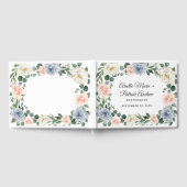 Dusty Blue Grey Blush Pink Peach Floral Wedding Gastenboek (Volledig)