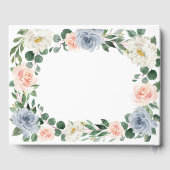 Dusty Blue Grey Blush Pink Peach Floral Wedding Gastenboek (Achterkant)