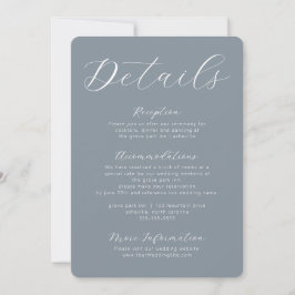 Dusty Blue Grey Calligraphy Script Enclosure Kaart