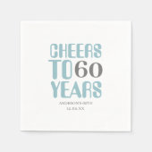 Dusty Blue Grey Cheers Milestone Verjaardag Servet (Voorkant)