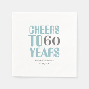 Dusty Blue Grey Cheers Milestone Verjaardag Servet