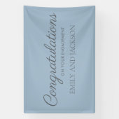 Dusty Blue Grey Elegant Script Verloving Spandoek (Verticaal)
