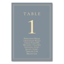 Dusty Blue-Grey met Gold Seating Chart