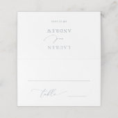 Dusty Blue Grey Minimalist 3 Weddenstabel Number Plaatskaartje (Buitenkant ongevouwen)