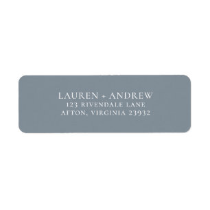 Dusty Blue Grey Minimalist Return Label
