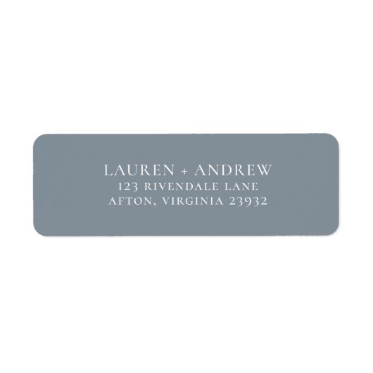Dusty Blue Grey Minimalist Return Label (Voorkant)