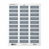 Dusty Blue Grey Minimalist Return Label (Full Sheet)