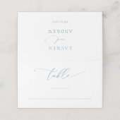 Dusty Blue Grey Minimalist Weddenafel Number Plaatskaartje (Buitenkant ongevouwen)