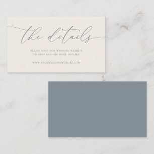 Dusty Blue Grey Minimalist Wedding Enclosure Kaart