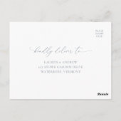 Dusty Blue Grey Minimalist Wedding RSVP Briefkaart (Achterkant)
