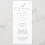 Dusty Blue Grey Minimalistisch Eenvoudig Vlak Menu<br><div class="desc">Elegant en modern,  stoffig blauw-grijs minimalistisch platte menu. Volledig aanpasbaar menu voor uw bruiloft of evenement.</div>