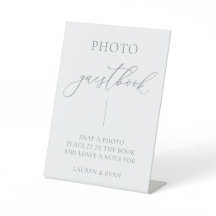 Dusty Blue Grey Minimalistisch fotogastenboek