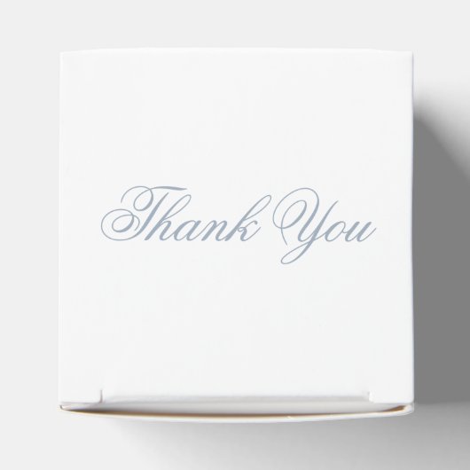 Dusty Blue Grey Monogram Crest Bedankdoosjes (Bovenkant)