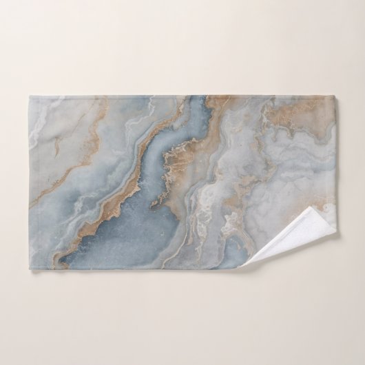 Dusty Blue Grey Tan Beige Abstract Bad Handdoek (Handdoek)