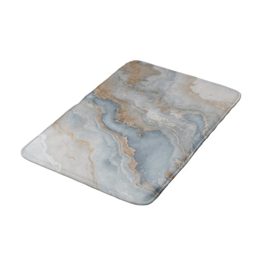 Dusty Blue Grey Tan Beige Abstract Badmat (Gekanteld)