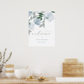 Dusty Blue & Grey Waterverf Vrijgezellenfeest Welk Poster (Keuken)