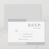 Dusty Blue Grey White Stripes Elegant Wedding RSVP Kaart (Voorkant / Achterkant)