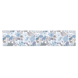 Dusty Blue & Grey Winter Sky Bloementuin Korte Tafelloper
